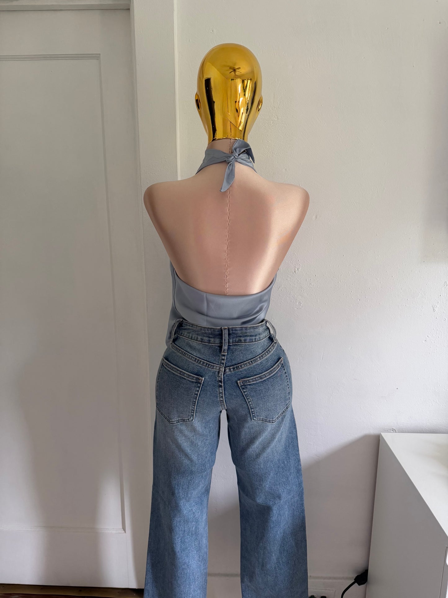 Romina steel blue top