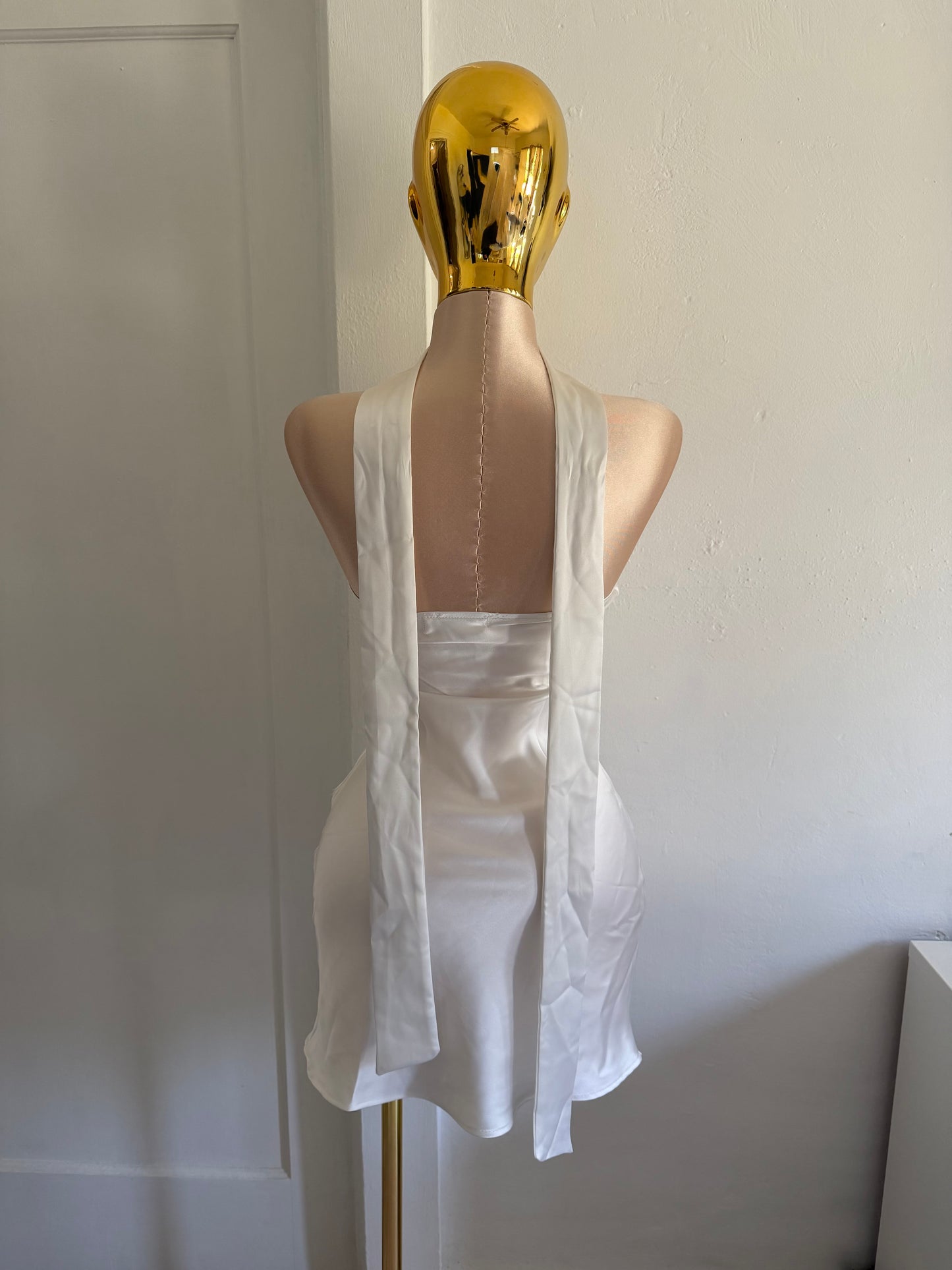 white solid dress