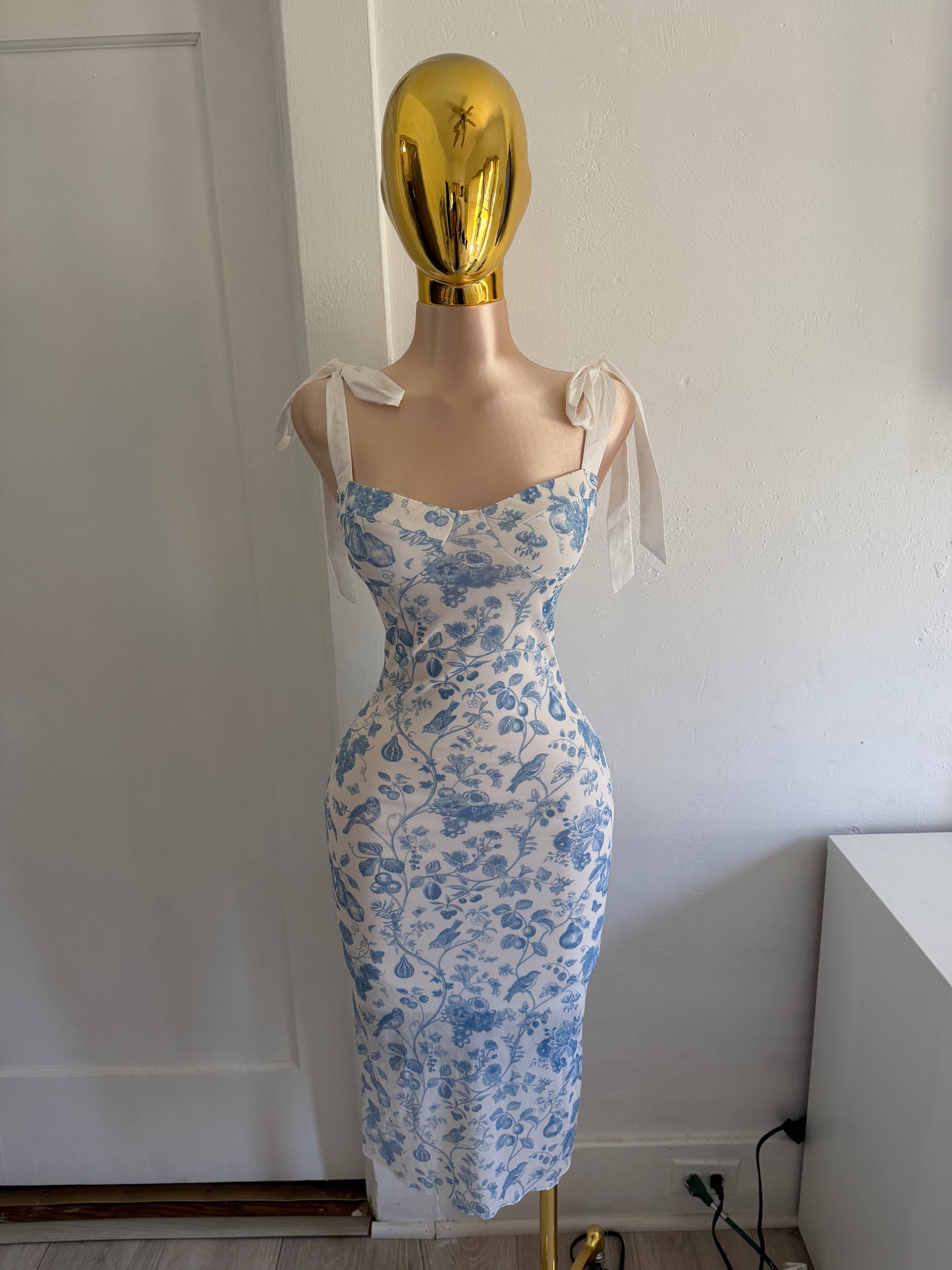 long blue dress