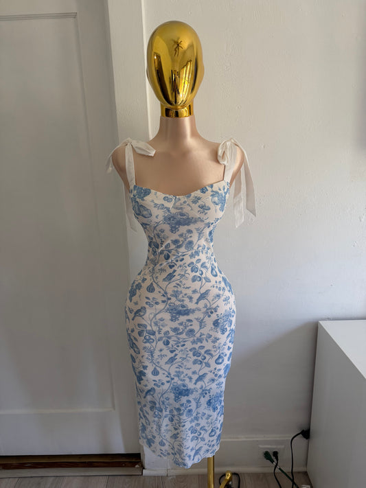 long blue dress