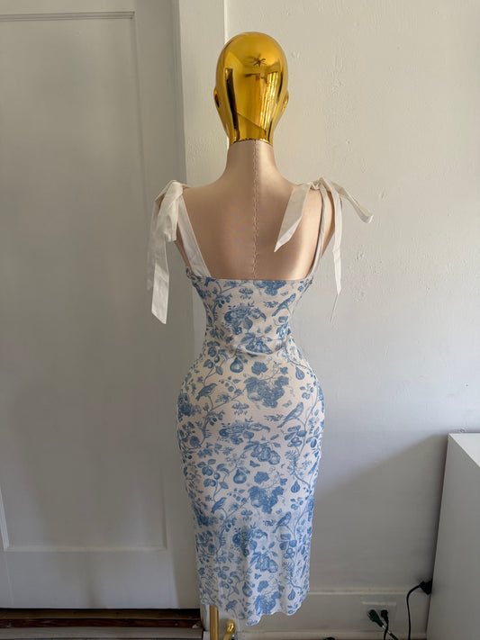 long blue dress