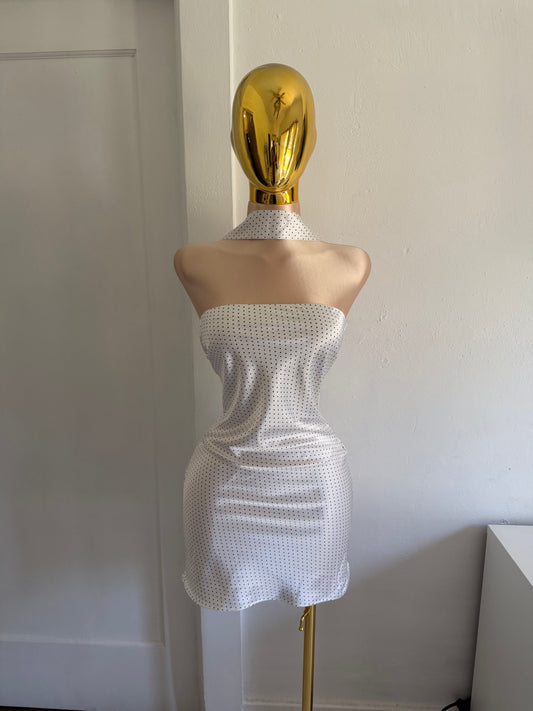white-elk poke a dot dress