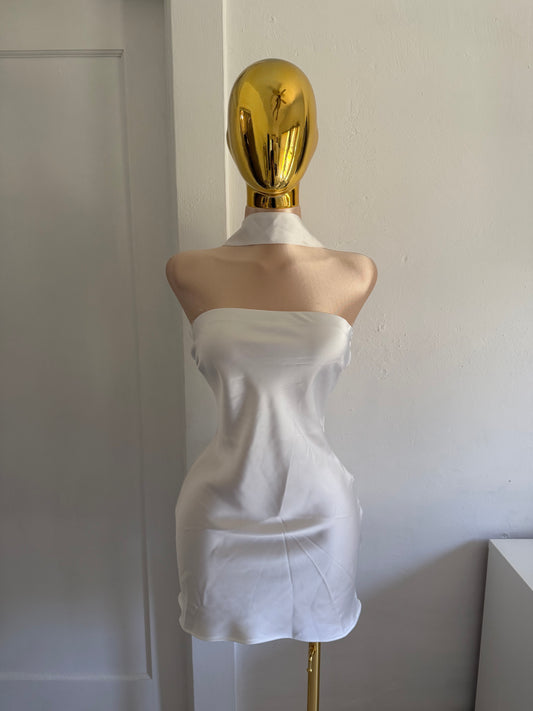white solid dress